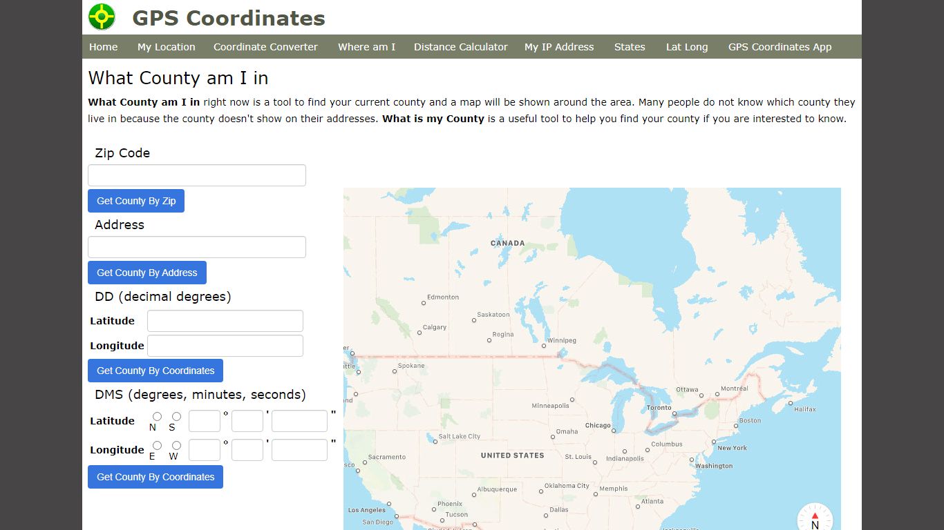 What County am I in - Find your county - GPS Coordinates